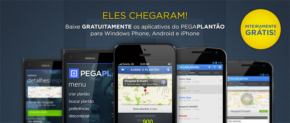 Pega Plantão no Celular - Aplicativo para Android e Windows Phone